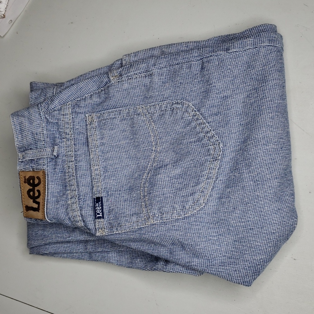 Vintage Lee Hickory Stripes Denim Mom Relaxed Jeans Size 8 Retro Classic 80s